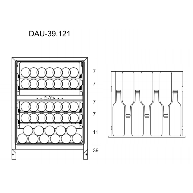 Купить Встраиваемый винный шкаф DUNAVOX DAUF-39.121DB — Фото 4
