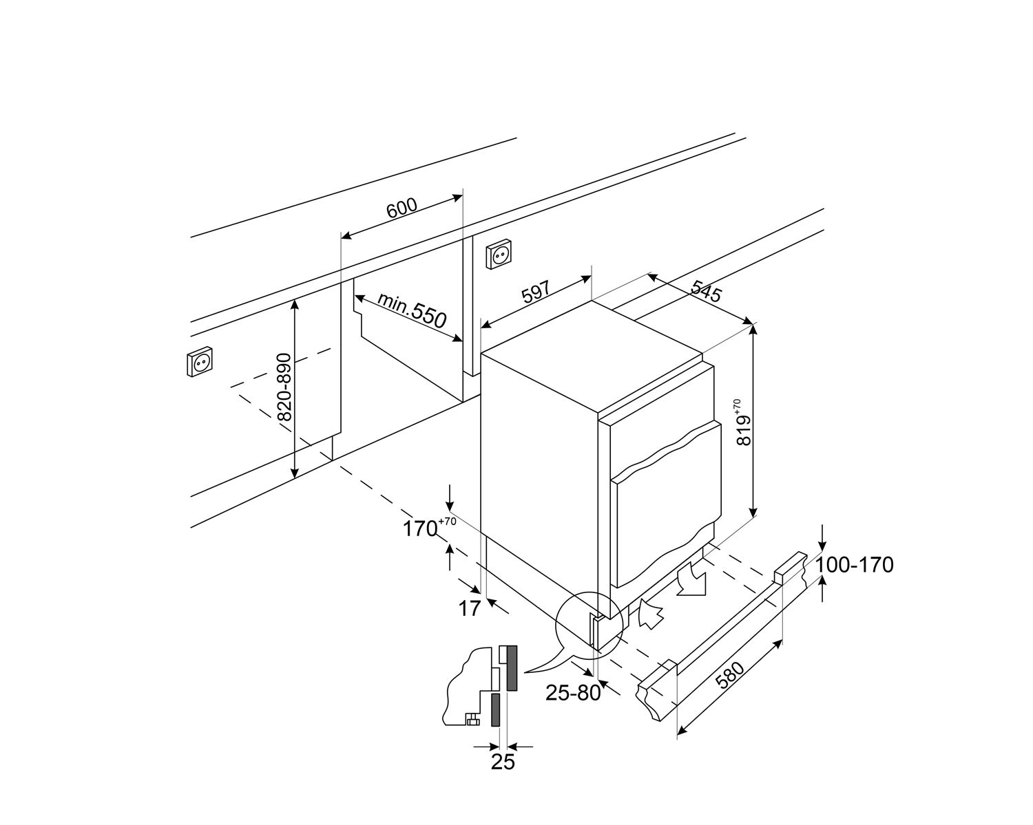 Купить Встраиваемый холодильник Smeg U8L080DE — Фото 2