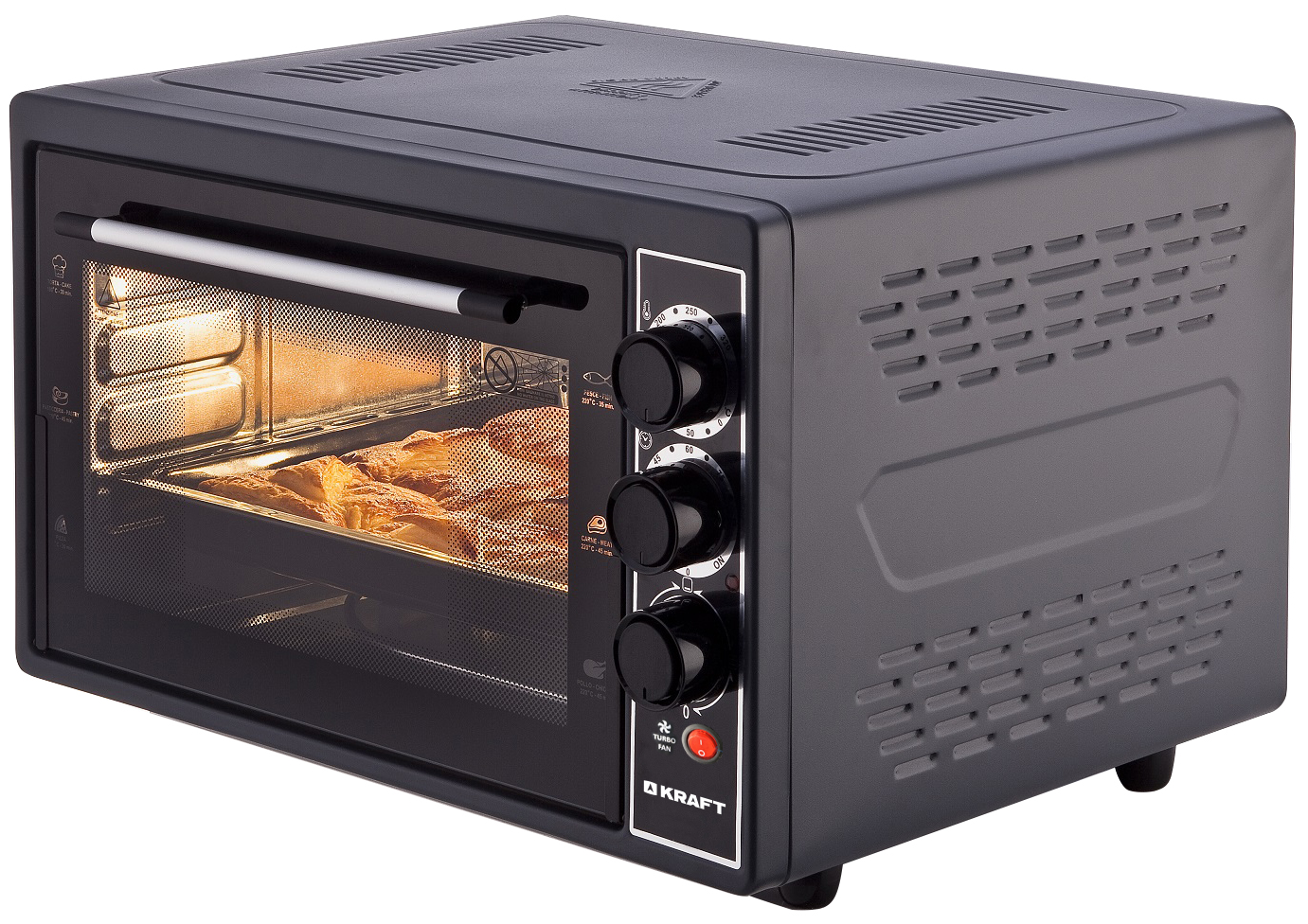 Мини-печь KRAFT KF-MO 3804 RKBL черный																		 — описание, фото, цены в интернет-магазине PT Stores