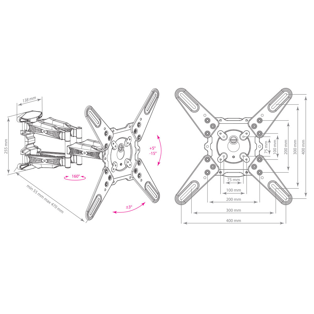 Купить Кронштейн Kromax ATLANTIS-45 wt — Фото 3
