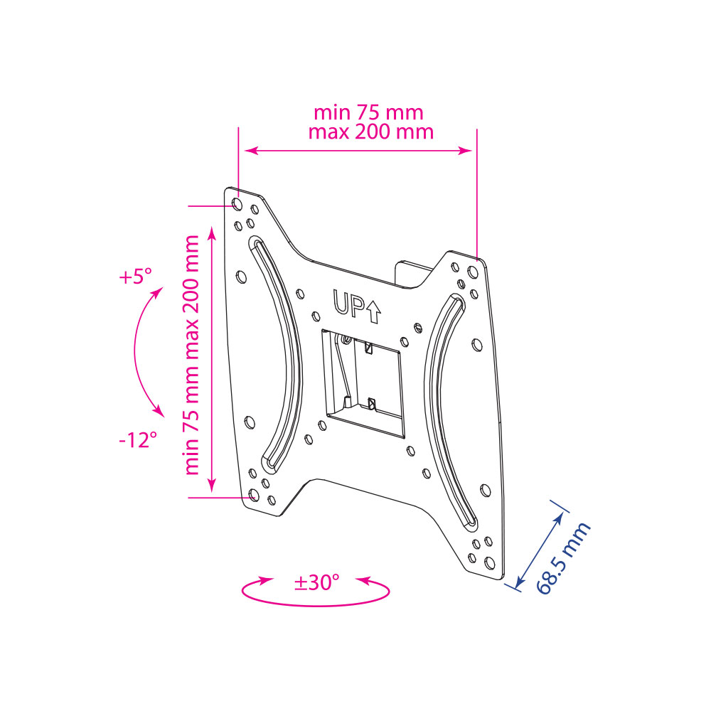 Купить Кронштейн Kromax OPTIMA-202 black — Фото 3