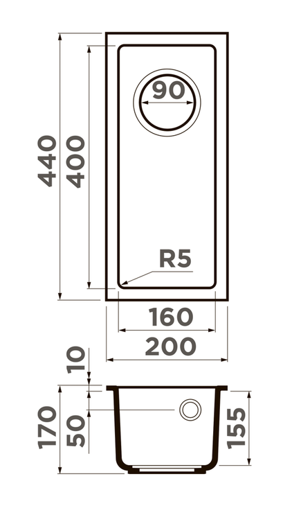 Купить Мойка OMOIKIRI Bosen 20-U-GR Tetogranit/leningrad grey — Фото 2