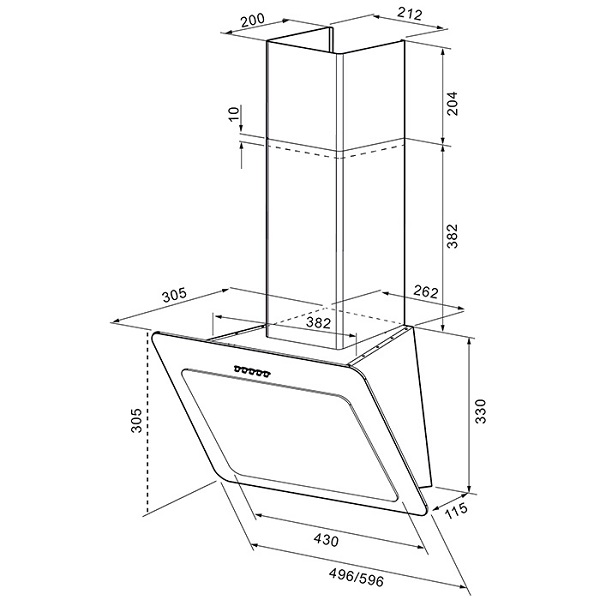 Купить Наклонная вытяжка KRONA LIVA 500 black PB — Фото 2