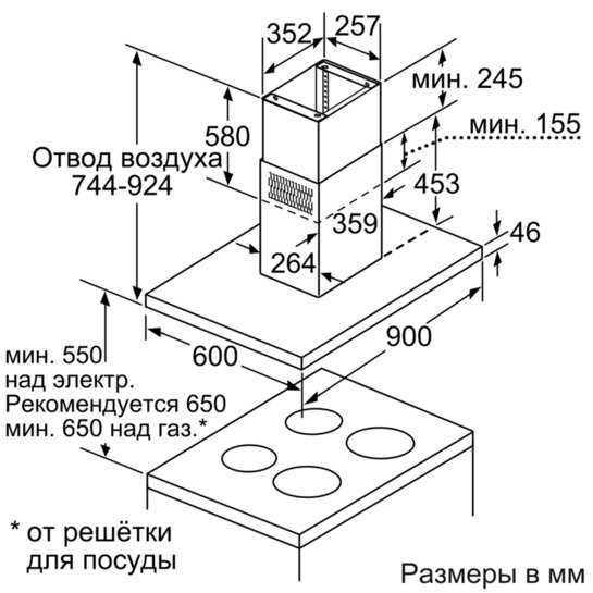 Купить Купольная вытяжка BOSCH DIB 091K50 — Фото 7