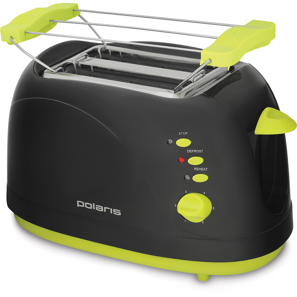 Тостер POLARIS PET 0702LB,  черн/зел																		 — описание, фото, цены в интернет-магазине PT Stores