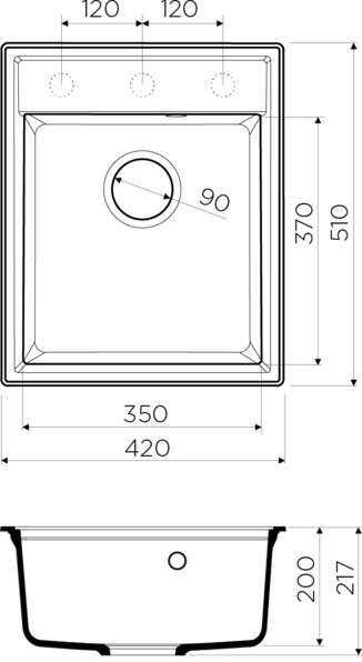 Купить Мойка OMOIKIRI Daisen 42-BE Artgranit/ваниль — Фото 2