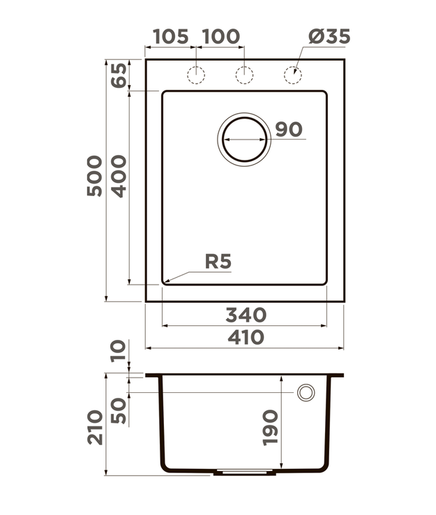 Купить Мойка OMOIKIRI Bosen 41-PL Tetogranit/платина — Фото 2