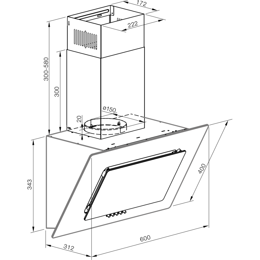 Купить Наклонная вытяжка GRAUDE DHE 60.1 W — Фото 2