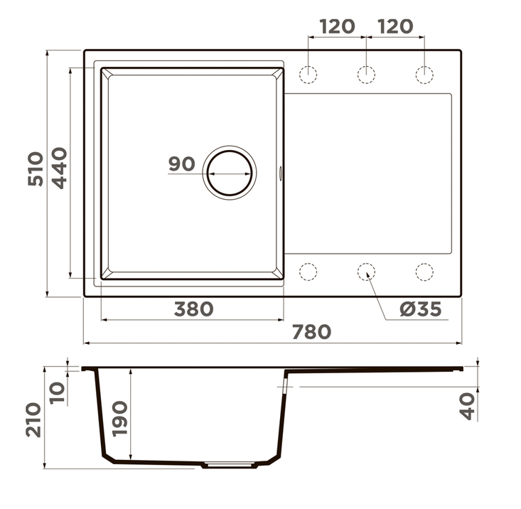 Купить Мойка OMOIKIRI Daisen 78-SA Artgranit/бежевый — Фото 3