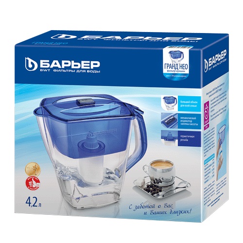 Купить Фильтр для воды БАРЬЕР Кувшин "Гранд" NEO нефрит 4л  В 012 Р 00 — Фото 5
