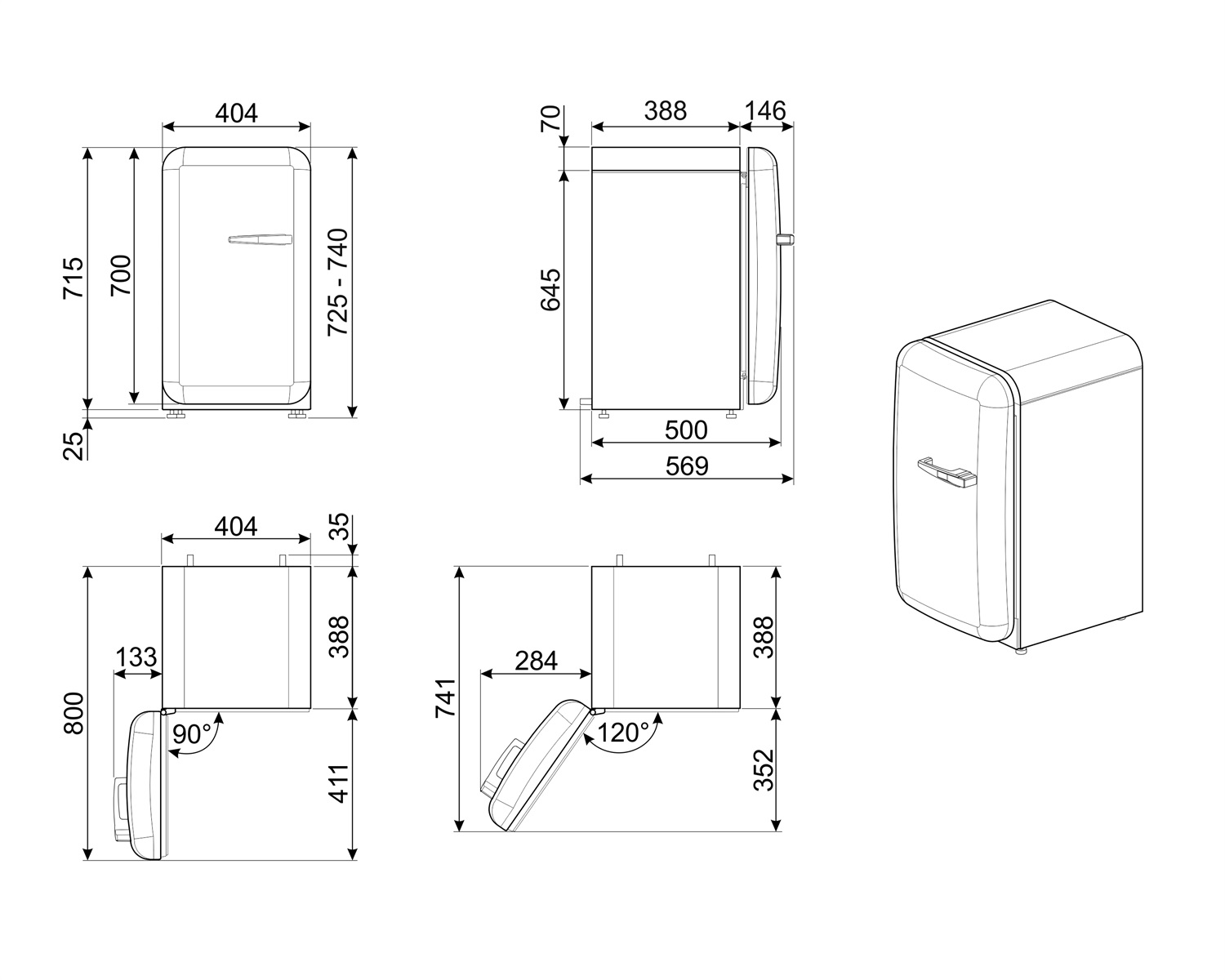 Купить Холодильник Smeg FAB5LPB5 — Фото 2