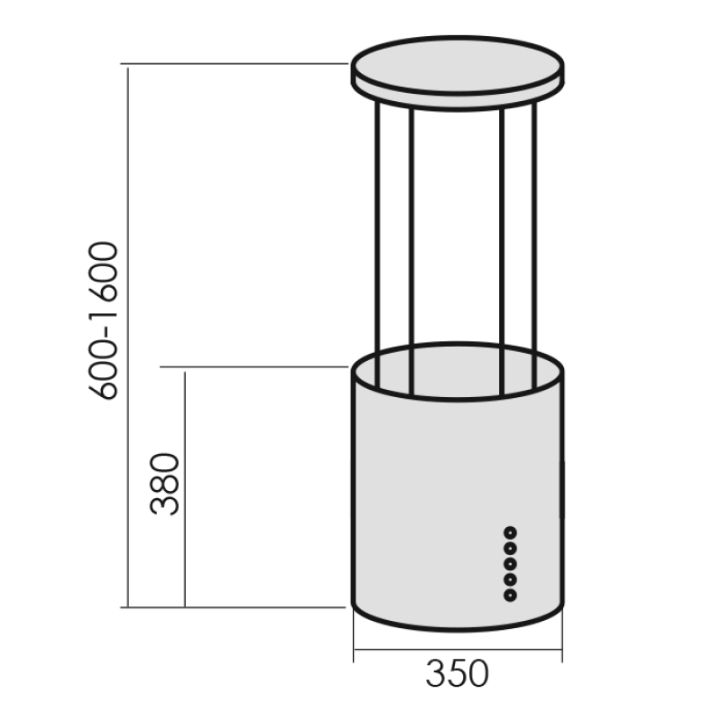 Купить Островная вытяжка MBS PETUNIA 135 ISLAND BLACK — Фото 4