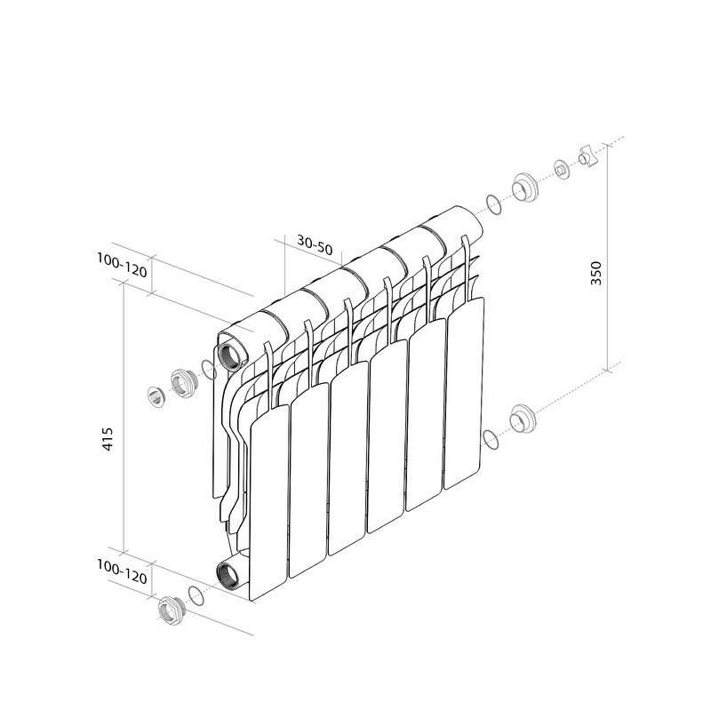 Купить Радиатор Royal Thermo Revolution Bimetall 350 - 4 секц. — Фото 4