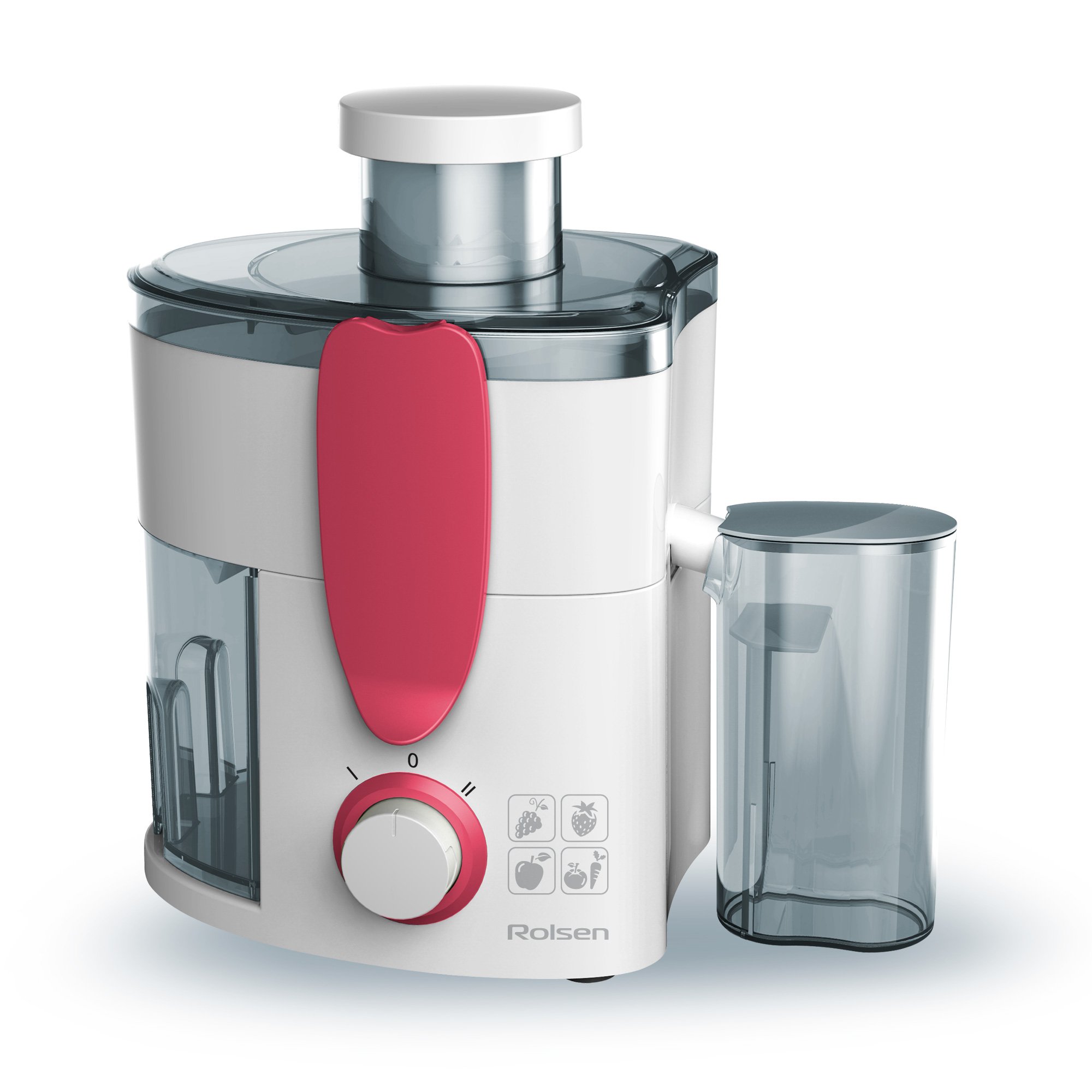 Соковыжималка ROLSEN RCJ-2505 pink																		 — описание, фото, цены в интернет-магазине PT Stores