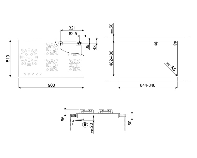 Купить Газовая варочная панель SMEG PV695LCNR — Фото 7