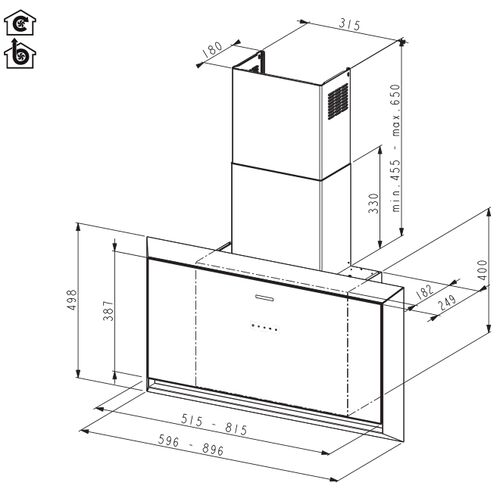 Купить Наклонная вытяжка FABER TWICE ARIES X/BK MATT A90 — Фото 3