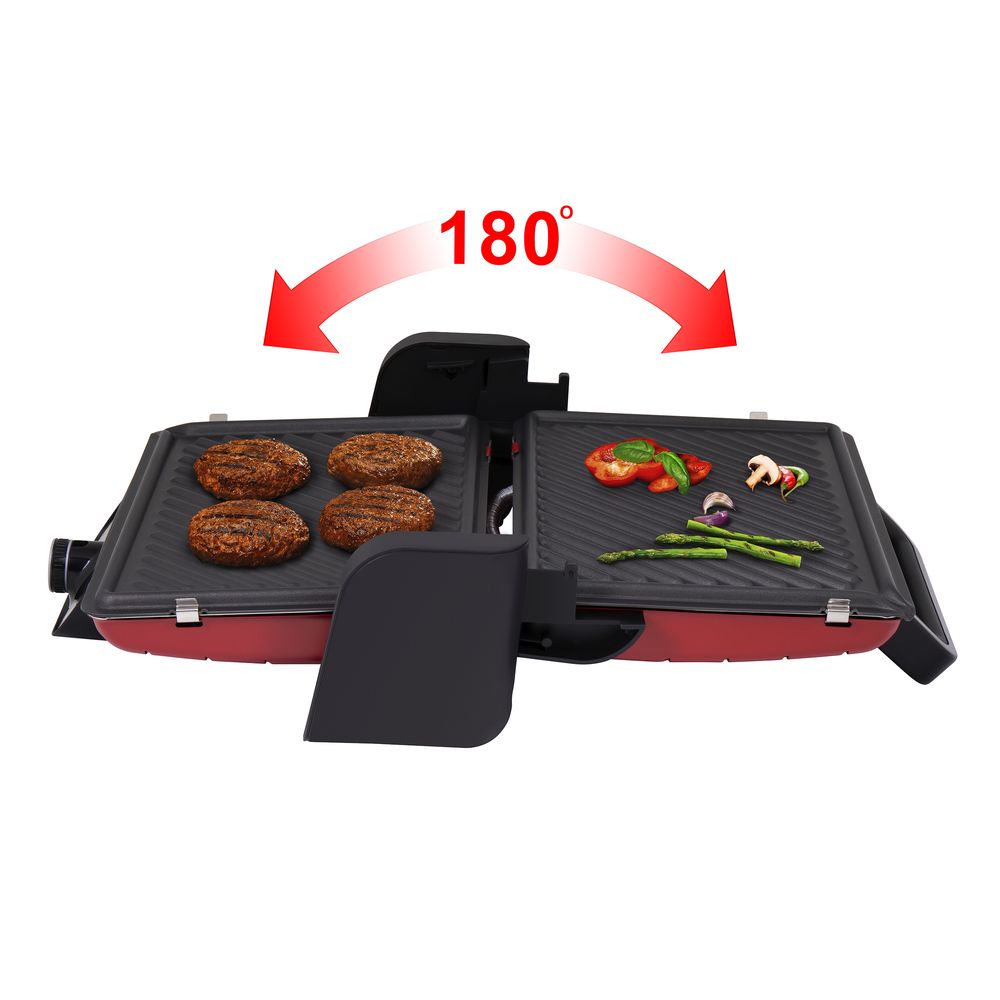 Купить Электрический гриль MAUNFELD MGE2000CH вишневый — Фото 7