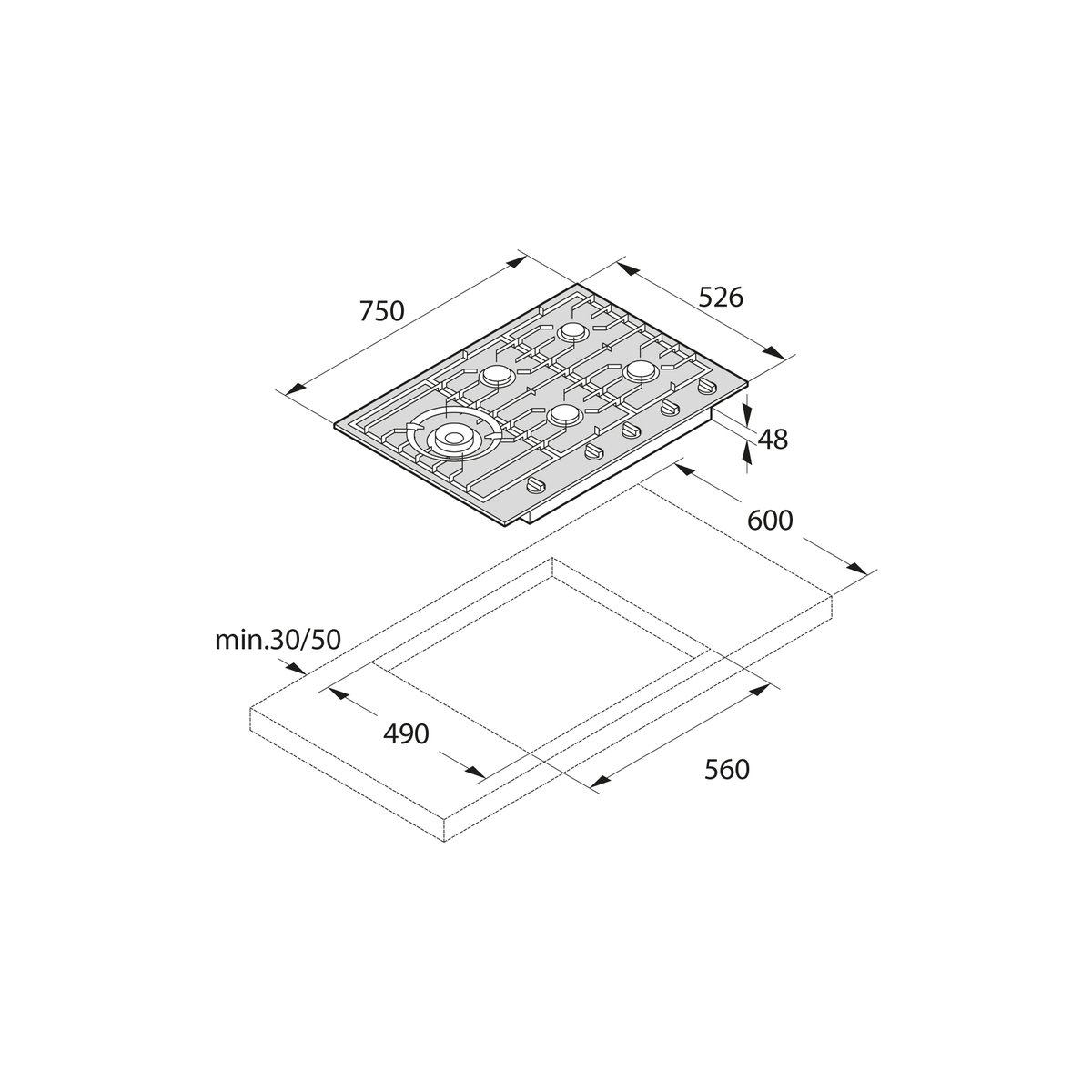 Купить Газовая варочная панель Asko HG1776SB — Фото 2