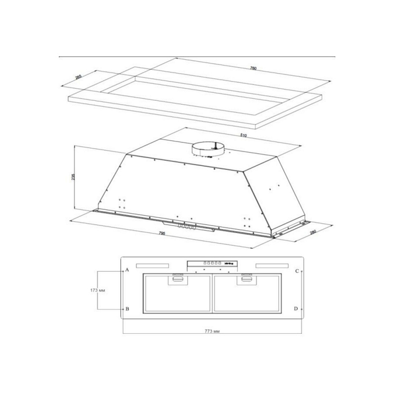 Купить Вытяжка встраиваемая KORTING KHI 9931 RN — Фото 2