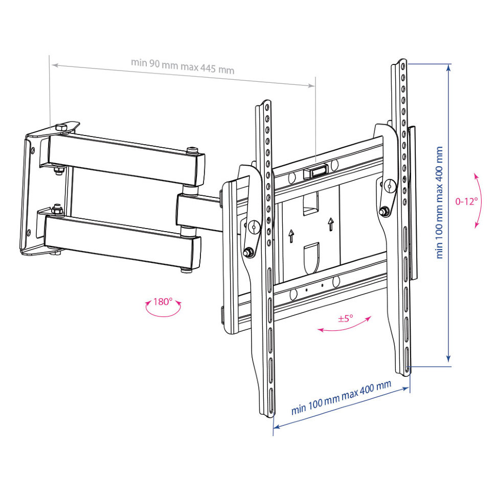 Купить Кронштейн ARM MEDIA PT-15 NEW черный 32"-55" — Фото 2