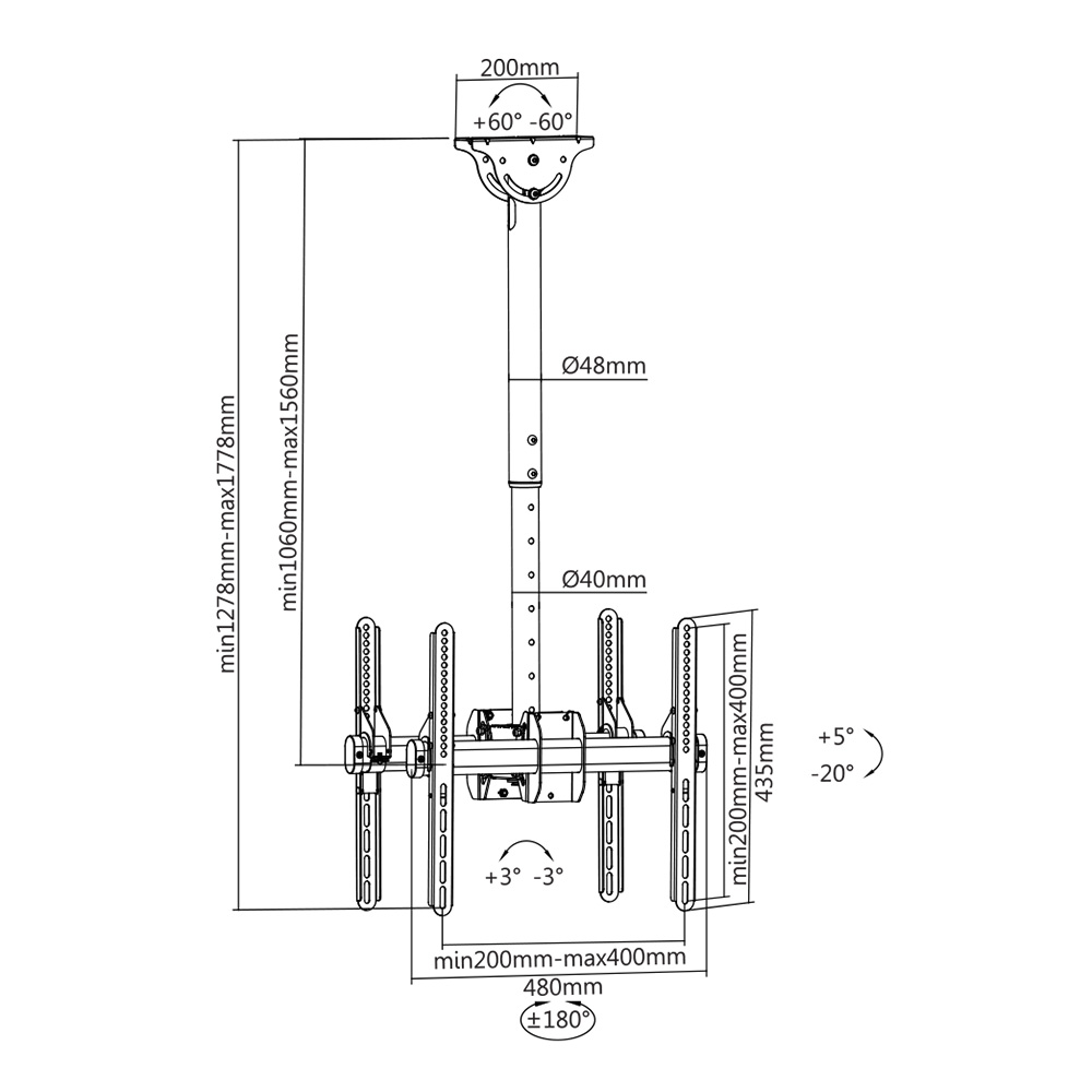 Купить Кронштейн ARM MEDIA LCD-1750 черный — Фото 2
