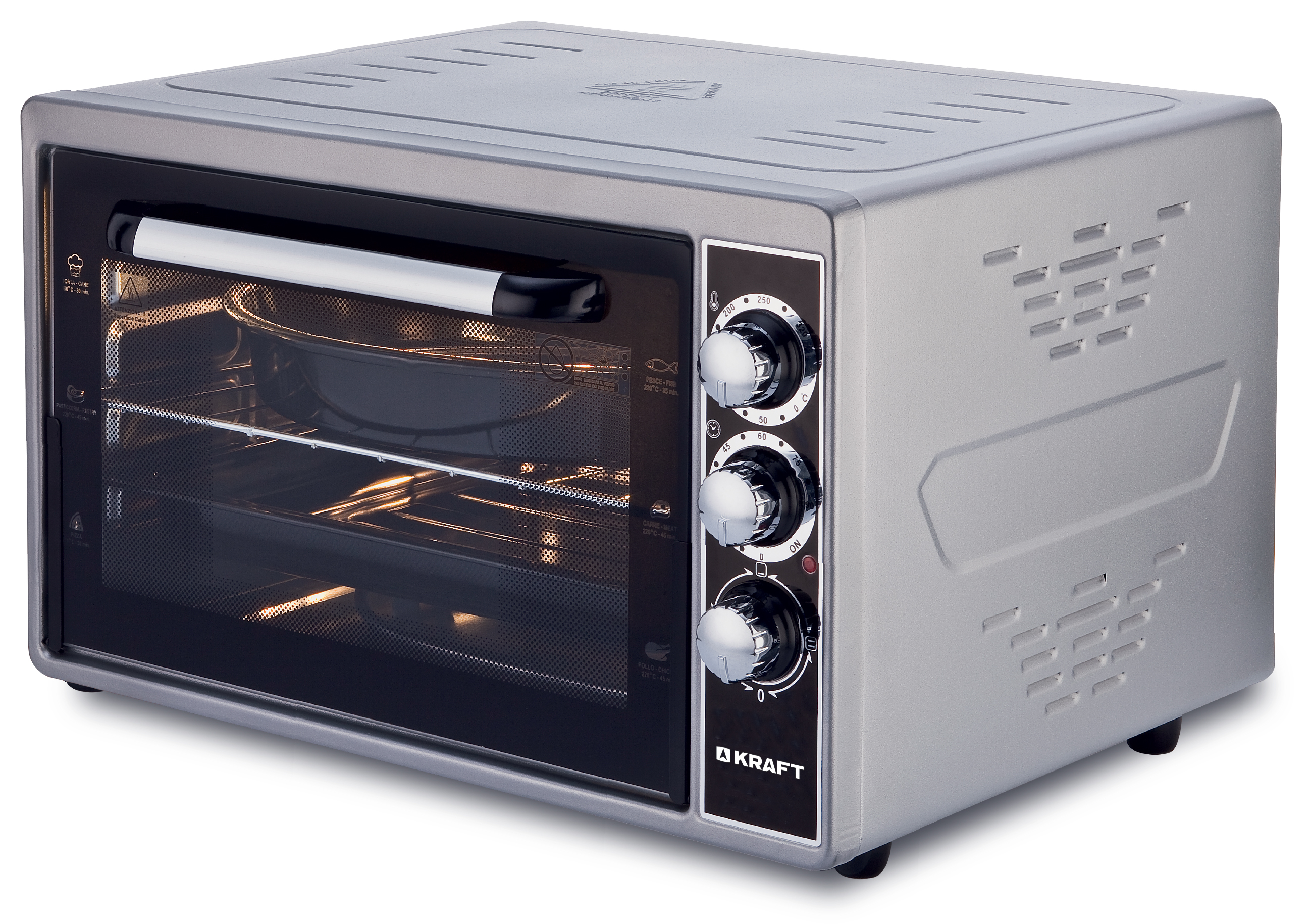 Мини-печь KRAFT KF-MO 3801 GR 38л,серый,свет																		 — описание, фото, цены в интернет-магазине PT Stores