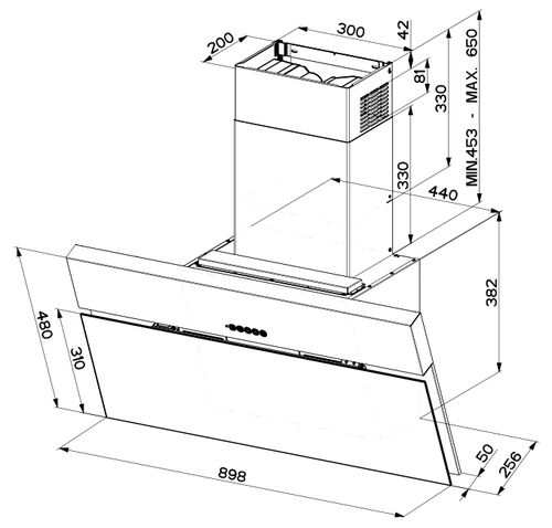 Купить Наклонная вытяжка FABER ONYX-V BK GLASS/X A90 — Фото 3
