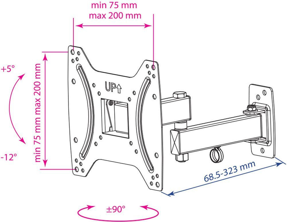 Купить Кронштейн Kromax OPTIMA-204 черный — Фото 2