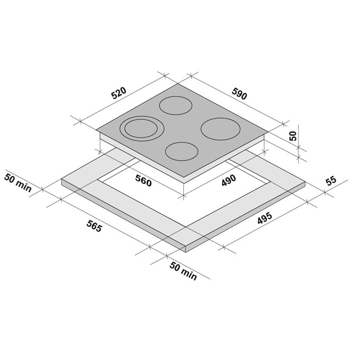 Купить Электрическая варочная панель KRONA ORSA 60 BL/S — Фото 2