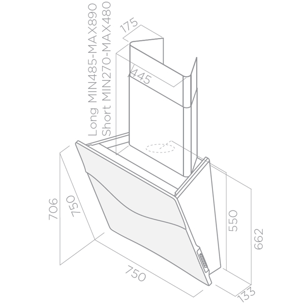 Купить Наклонная вытяжка ELICA CONCETTO SPAZIALE WH/F/75 — Фото 5