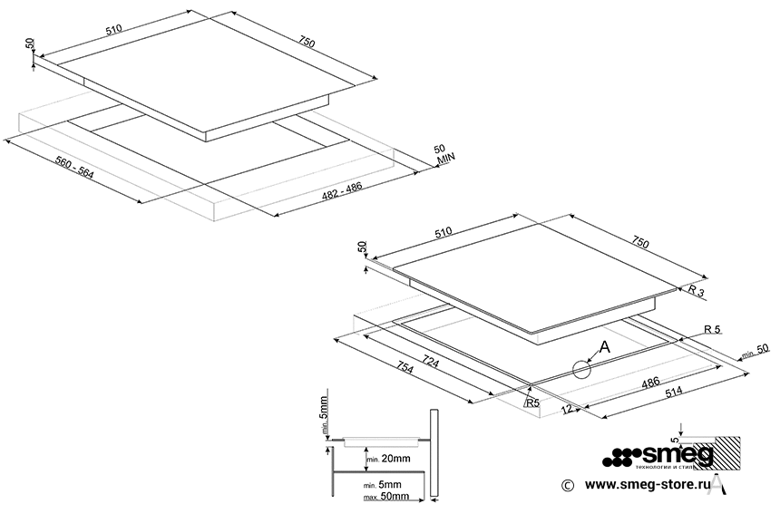 Купить Газовая варочная панель SMEG PV375CN — Фото 2