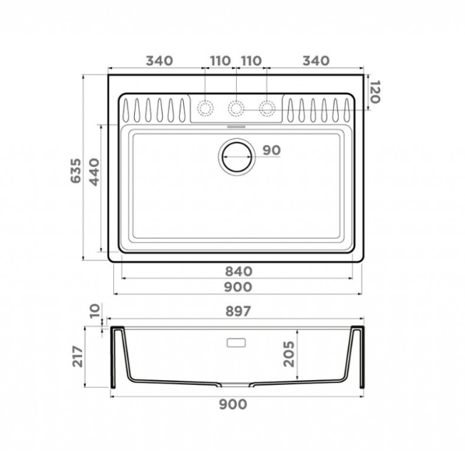 Купить Мойка OMOIKIRI Kinokawa 90-GR Artceramic/leningrad grey — Фото 3