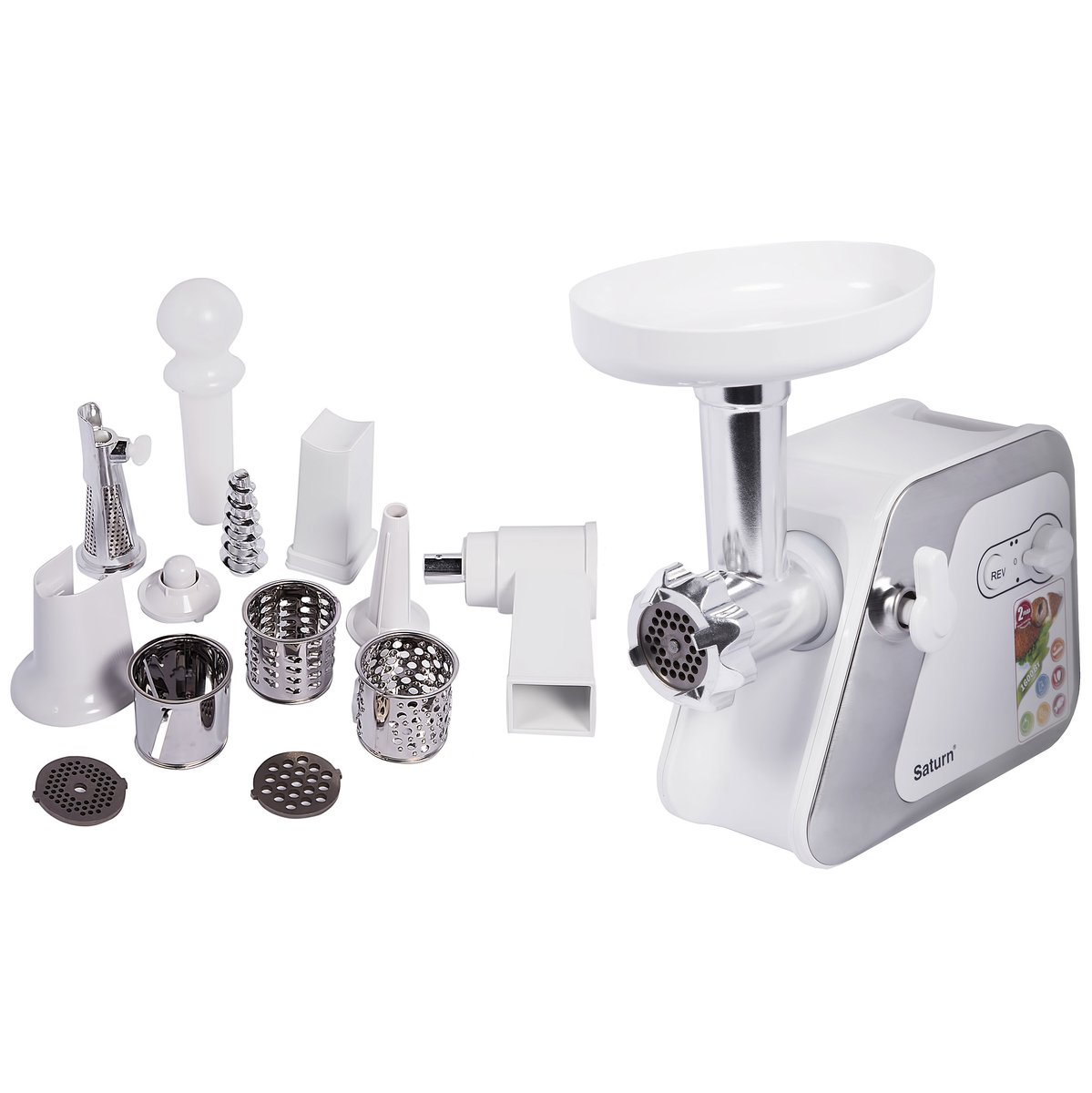 Мясорубка SATURN ST-FP 0095 белый																		 — описание, фото, цены в интернет-магазине PT Stores