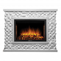 Электрокамин Electrolux Quadro 25 камень песчаник античный белый, белая эмаль